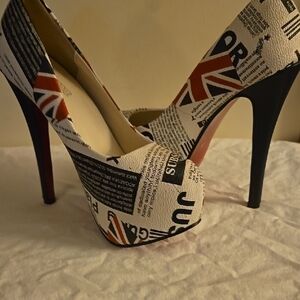 Black and White Platform Stiletto Heels